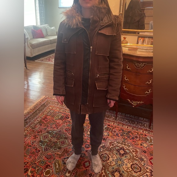 The Kooples parka with hood and real raccoon fur collar - size small - Picture 2 of 7